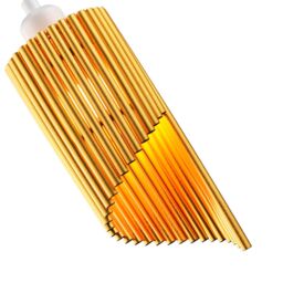 Happy Homewares Modern Designer Satin Gold Tubular Bells Styled Ceiling Pendant Light Shade - thumbnail 8
