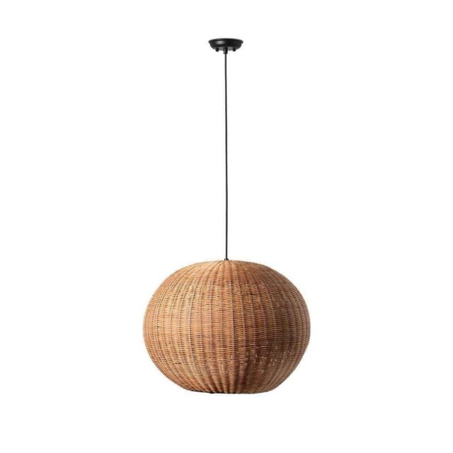 Netlighting Haka Black Rattan Globe Pendant Lamp 53cm 2700K - image 1