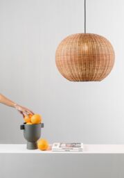 Netlighting Haka Black Rattan Globe Pendant Lamp 53cm 2700K - thumbnail 2