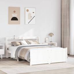 Berkfield Home Bed Frame with Headboard without Mattress White 140x200 cm - thumbnail 2