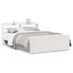 Berkfield Home Bed Frame with Headboard without Mattress White 140x200 cm