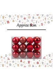 VFM e-Store Christmas Bauble Decoration Hanging Tree Ornament X 24 8cm Red - thumbnail 2