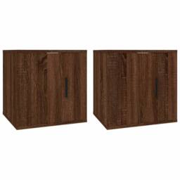 Berkfield Home Wall Mounted TV Cabinets 2 pcs Brown Oak 40x34.5x40 cm - thumbnail 3