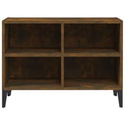 Berkfield Home TV Cabinet with Metal Legs Smoked Oak 69.5x30x50 cm in Brown - thumbnail 4