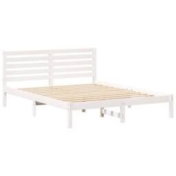 Berkfield Home Elegant with Headboard White 160 x 200 cm Solid pine wood - thumbnail 3
