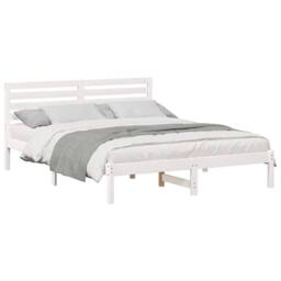 Berkfield Home Elegant with Headboard White 160 x 200 cm Solid pine wood - thumbnail 1