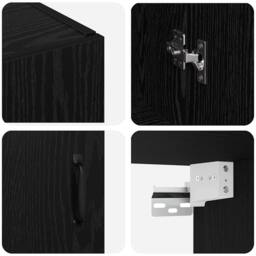 Berkfield Home Hanging cabinet Black oak 69.5 x 34 x 90 cm Engineered wood - thumbnail 9