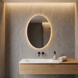 First Choice Lighting Axel - LED Bathroom Mirror Touch Control, 70 x 50cm Demister, CCT in Clear - Size: 70 x 50 cm - thumbnail 2