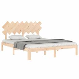 Berkfield Home Beautiful Bed Frame without Mattress 160x200 cm Solid Wood Pine in Light Tan - thumbnail 4