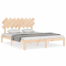 Berkfield Home Beautiful Bed Frame without Mattress 160x200 cm Solid Wood Pine in Light Tan - thumbnail 3