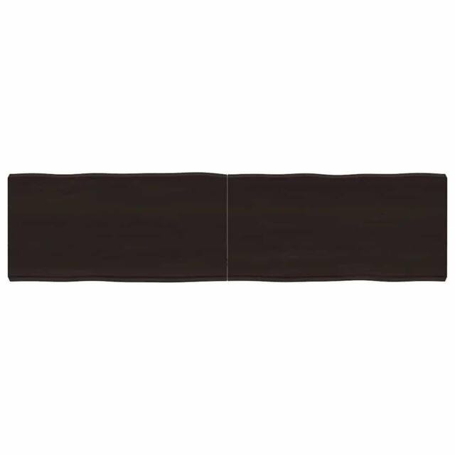 Berkfield Home Table Top Dark Grey 160x40x(2-6) cm Treated Solid Wood Live Edge in Charcoal - image 1