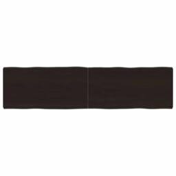 Berkfield Home Table Top Dark Grey 160x40x(2-6) cm Treated Solid Wood Live Edge in Charcoal