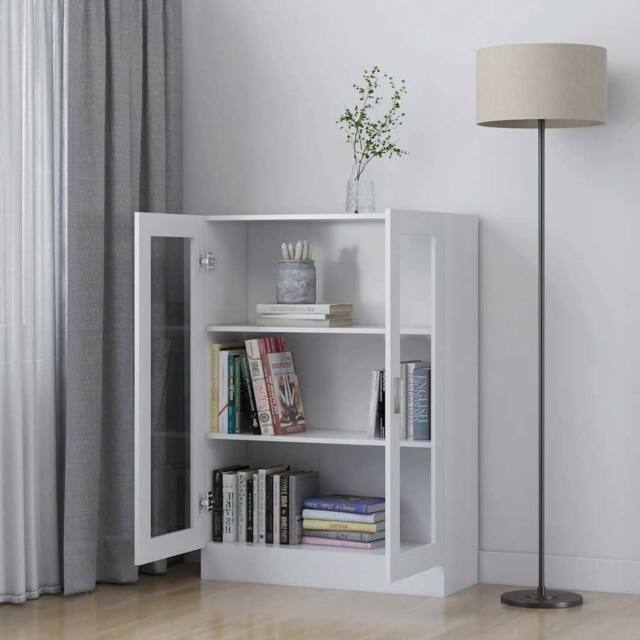 Berkfield Home Vitrine Cabinet White 82.5x30.5x115 cm Engineered Wood - image 1