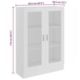 Berkfield Home Vitrine Cabinet White 82.5x30.5x115 cm Engineered Wood - thumbnail 8