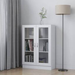 Berkfield Home Vitrine Cabinet White 82.5x30.5x115 cm Engineered Wood - thumbnail 2