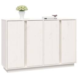 Berkfield Home Sideboard White 120x35x80 cm Solid Wood Pine - Size: 120 x 35 x 80 cm - thumbnail 4