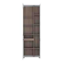 Furniture To Go Chelsea Living Tall Glazed Narrow Display Unit (RHD) in White - thumbnail 2