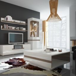 Furniture To Go Chelsea Living Tall Glazed Narrow Display Unit (RHD) in White - thumbnail 3