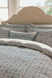 V&A 'Indian Lattice' Cotton Duvet Cover Set in Teal - Size: King - thumbnail 2