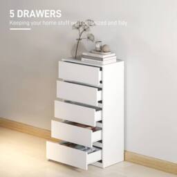 Wyld Haus Staki 5 Drawer White Chest of Drawers Modern Handleless Design - thumbnail 5