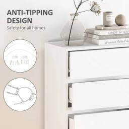 Wyld Haus Staki 5 Drawer White Chest of Drawers Modern Handleless Design - thumbnail 6