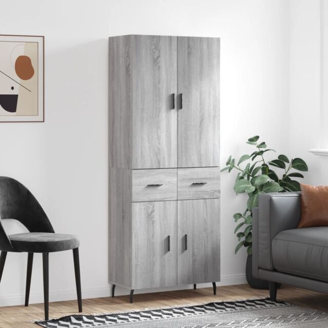 Berkfield Home Highboard Grey Sonoma 69.5x34x180 cm Engineered Wood - image 1