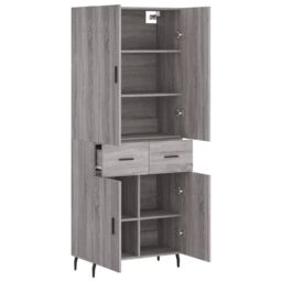 Berkfield Home Highboard Grey Sonoma 69.5x34x180 cm Engineered Wood - thumbnail 4