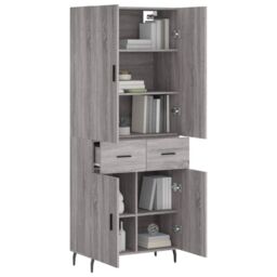 Berkfield Home Highboard Grey Sonoma 69.5x34x180 cm Engineered Wood - thumbnail 3