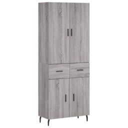 Berkfield Home Highboard Grey Sonoma 69.5x34x180 cm Engineered Wood - thumbnail 2