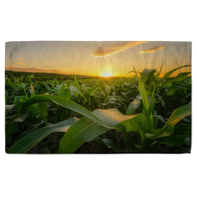 Benjamin Tate Design field at sunset Designer Bath Towel Designer Bath Towel in Green - image 1
