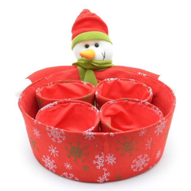 Shatchi Novelty Set Snowman Sweet Christmas Dinner Table Decorations Favour Gifts Shop Bar Restaurants Display Tips Box Hampe * 5pcs in Red - image 1