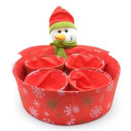 Shatchi Novelty Set Snowman Sweet Christmas Dinner Table Decorations Favour Gifts Shop Bar Restaurants Display Tips Box Hampe * 5pcs in Red - thumbnail 1