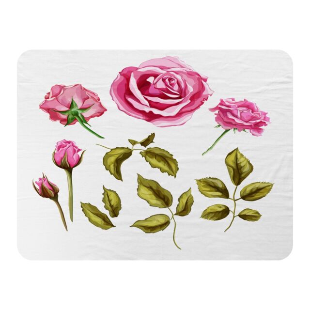 Benjamin Tate Design Roses & Leaves Blanket in Natural - Size: 120 cm x 150 cm - image 1