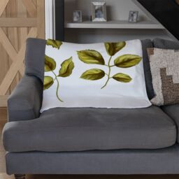 Benjamin Tate Design Roses & Leaves Blanket in Natural - Size: 120 cm x 150 cm - thumbnail 2