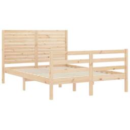 Berkfield Home Beautiful Bed Frame with Headboard 140x200 cm Solid Wood in Light Brown - thumbnail 5