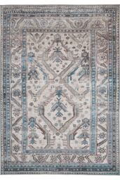 Kukoon Beige Grey Traditional Bordered Medallion Washable Living Room Area Rug - Size: 120 cm x 170 cm - thumbnail 1