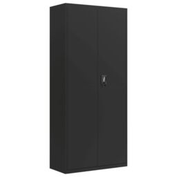 Berkfield Home File Cabinet Black 90x40x200 cm Steel - Size: 90 x 40 x 200 cm - thumbnail 2