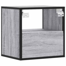 Berkfield Home Wall-mounted Bedside Cabinets 2 pcs Grey Sonoma 40x31x39.5 cm - thumbnail 8