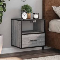 Berkfield Home Wall-mounted Bedside Cabinets 2 pcs Grey Sonoma 40x31x39.5 cm - thumbnail 2