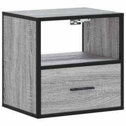 Berkfield Home Wall-mounted Bedside Cabinets 2 pcs Grey Sonoma 40x31x39.5 cm - thumbnail 6