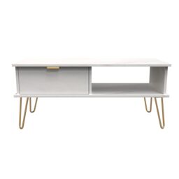 Ready Assembled 2 U Fuji 1 Drawer Coffee Table (Ready Assembled) in Off-White - thumbnail 1