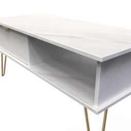 Ready Assembled 2 U Fuji 1 Drawer Coffee Table (Ready Assembled) in Off-White - thumbnail 4