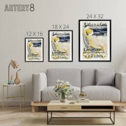"Artery8 Salon des Cent Exhibition Advert Framed Canvas Wall Art Print Lautrec - Size: W12"" x H16""" - thumbnail 4