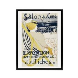 "Artery8 Salon des Cent Exhibition Advert Framed Canvas Wall Art Print Lautrec - Size: W12"" x H16""" - thumbnail 1