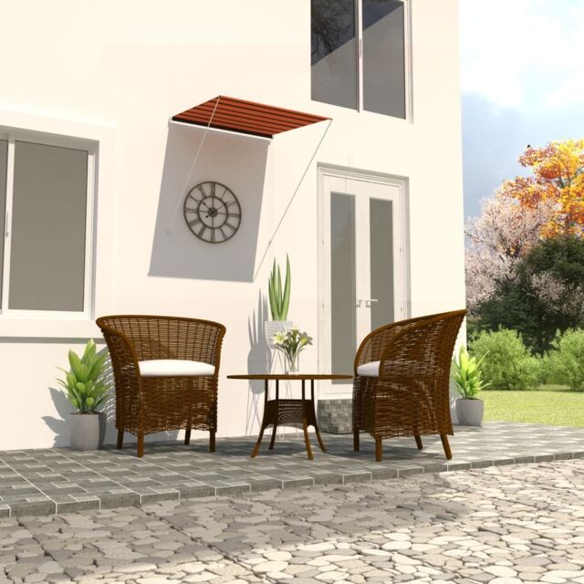 Berkfield Home Retractable Awning 100x150 cm Orange & Brown - image 1
