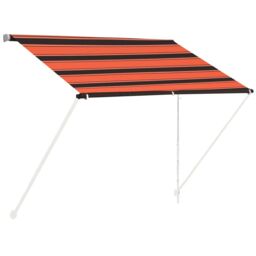 Berkfield Home Retractable Awning 100x150 cm Orange & Brown - thumbnail 2