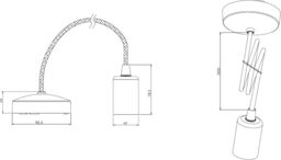 Netlighting 1.8m E27 Contemporary Pendant Set Antique Brass 230V IP20 80W in Yellow - thumbnail 2