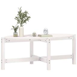 Berkfield Home Coffee Table White 118x63x45 cm Solid Wood Pine - Size: 118 x 63 x 45 cm - thumbnail 4