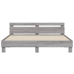 Berkfield Home Bed Frame with LED without Mattress Grey Sonoma 180x200 cm Super King - thumbnail 7