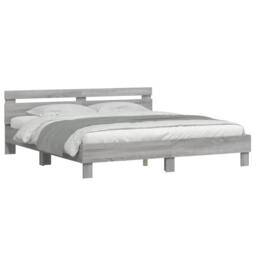 Berkfield Home Bed Frame with LED without Mattress Grey Sonoma 180x200 cm Super King - thumbnail 3